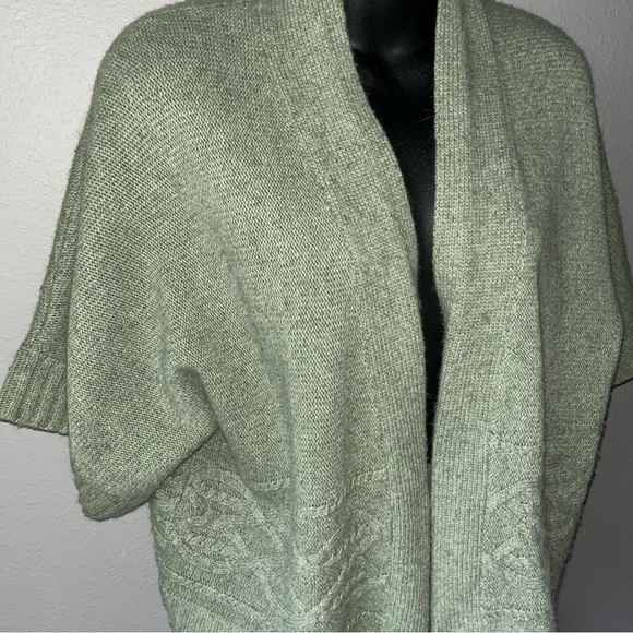 Fenn Wright Manson Green Open Cardigan Sweater XL Nylon/Angora/Wool Blend - Picture 3 of 11